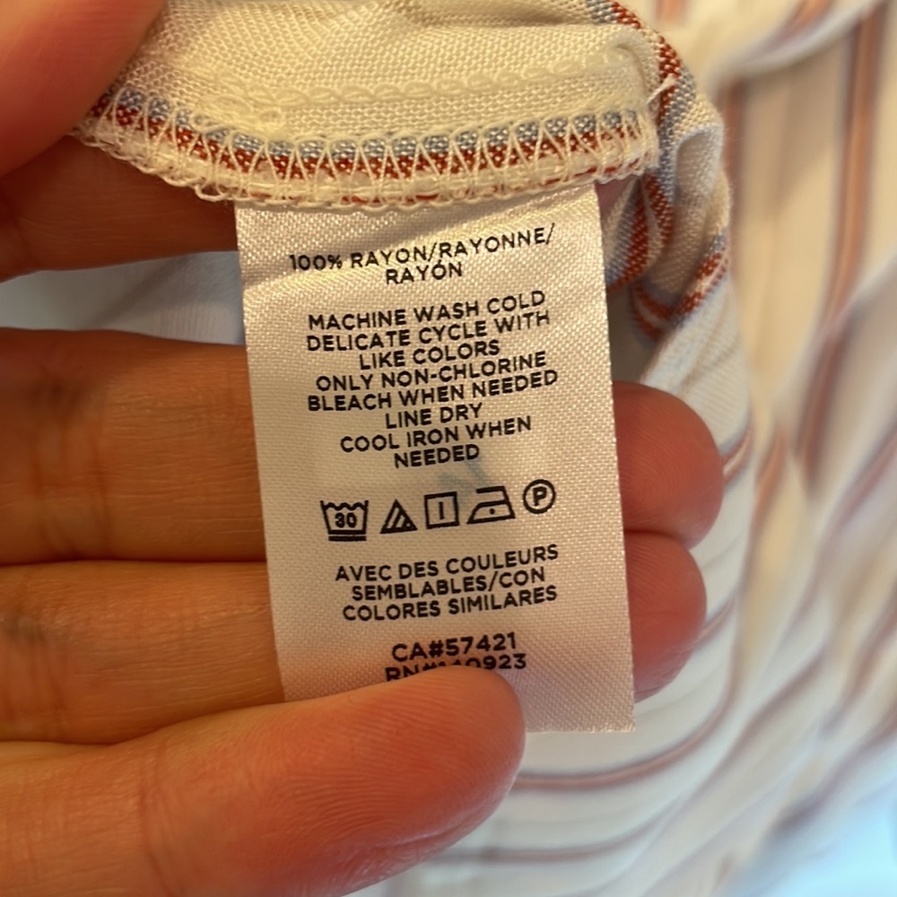 Loft Striped Women’s Button Down Blouse Patriotic… - image 6